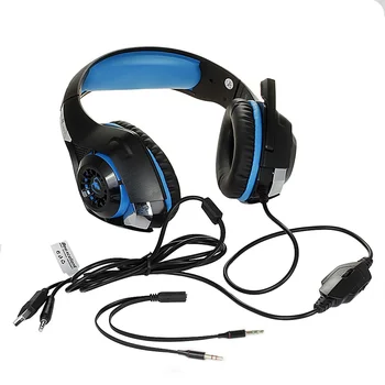 

GM-1 Comfortable Gaming Headset for Xbox One PS4 PC Tablet Cellphone Stereo LED Backlit Headphone with Micphone Blue