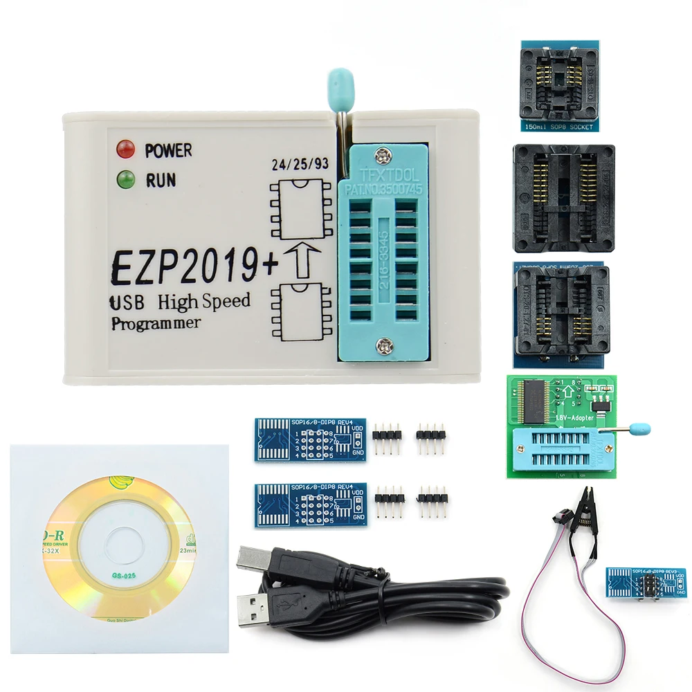 Высокоскоростной USB программатор EZP 2019 EZP2019 с 12 разъемами Поддержка 24 25 26 93 EEPROM