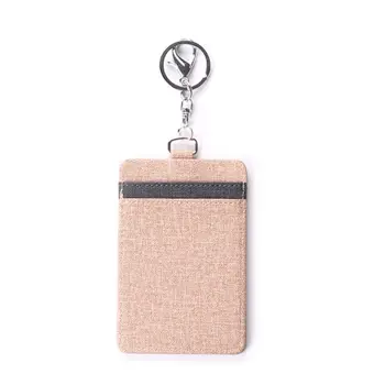 

Portable Leather Business ID Card Credit Badge Holder Coin Purse Wallet Keychain