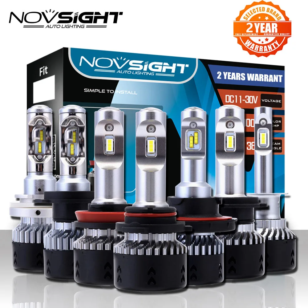 NOVSIGHT H4 H7 Светодиодные Автомобильные фары s лампы 6500K 5000K H11/H8/H16JP 70W 10000LM H15