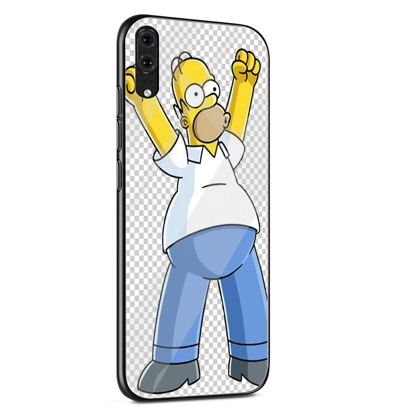Стеклянный Чехол для мобильного телефона Huawei Mate Honor 8X 9 10 7A 0 P30 P0 P10 Lite Pro P Smart Cover Homer
