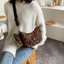 Ретро Сумочка-Багет для женщин, трендовая винтажная нейлоновая сумка, женская маленькая субаксиллярная сумка, Повседневная Ретро сумка на плечо, комплект из 2 предметов