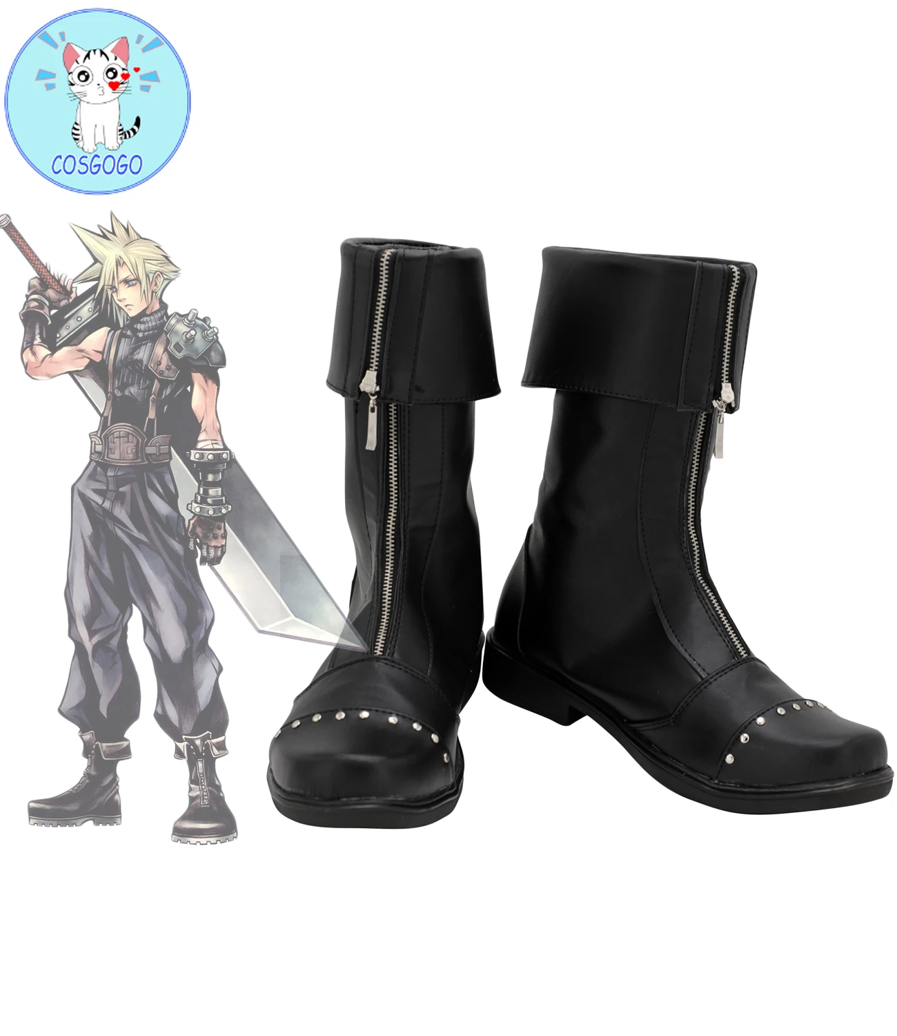 Final Fantasy Cloud Strife Cosplay Shoes Unisex Boots Customized {s0} 
