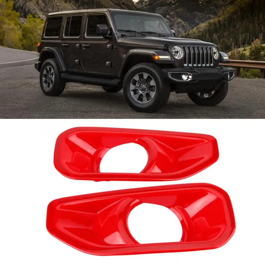 2 шт передний бампер противотуманные фары декоративная рамка подходит для Jeep Wrangler JL красные автомобильные аксессуары