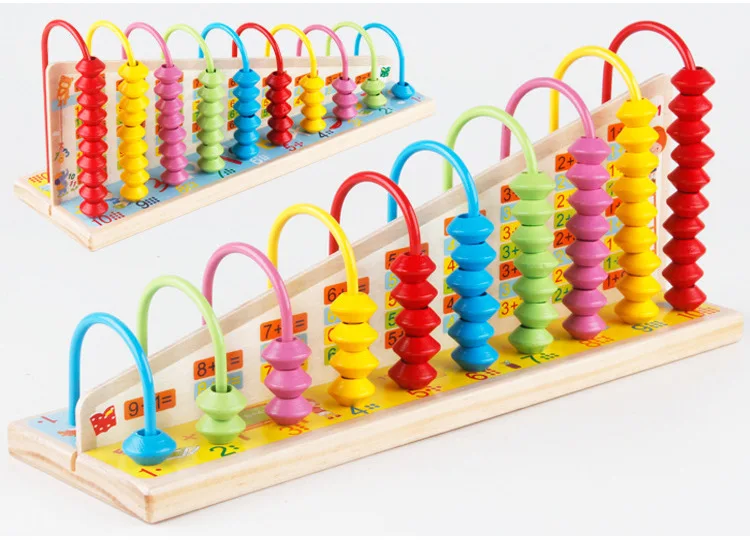 Деревянные десять киосков красочные счеты Abacus Обучающие научно-образовательные игрушки трапециевидная Математика Ca