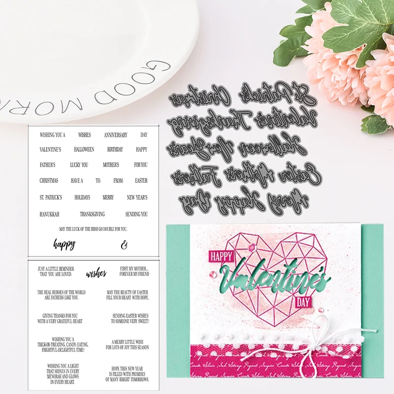 JCarter штампы для резки металла и четкие штампы для Scrapbooking ремесла счастливые дни письмо вырубной трафарет карты сделать альбомный лист Декор