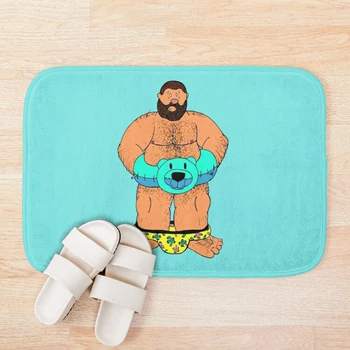 

Pool Party Bear Bath Mat Bathroom Bath Mat Set Mirrofiber Cartoon Bath Rug Set