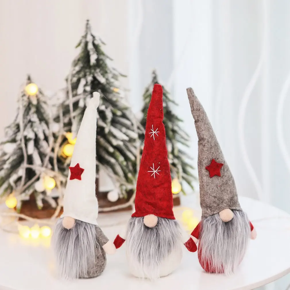 Christmas Decoration European American Style Forest Old Man Faceless Doll Figurine Decoration Window Scene Layout Kids Xmax Gift