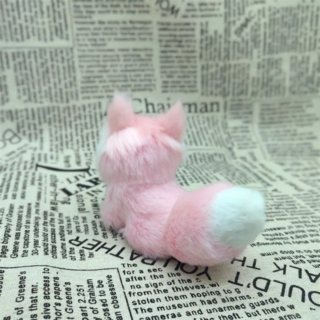 cute real life big head fox model plastic&furs pink fox gift about  