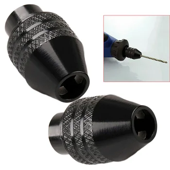 

2pcs/Set Black Carbon Steel Keyless Drill Chuck Electric Grinder Adapter Tools
