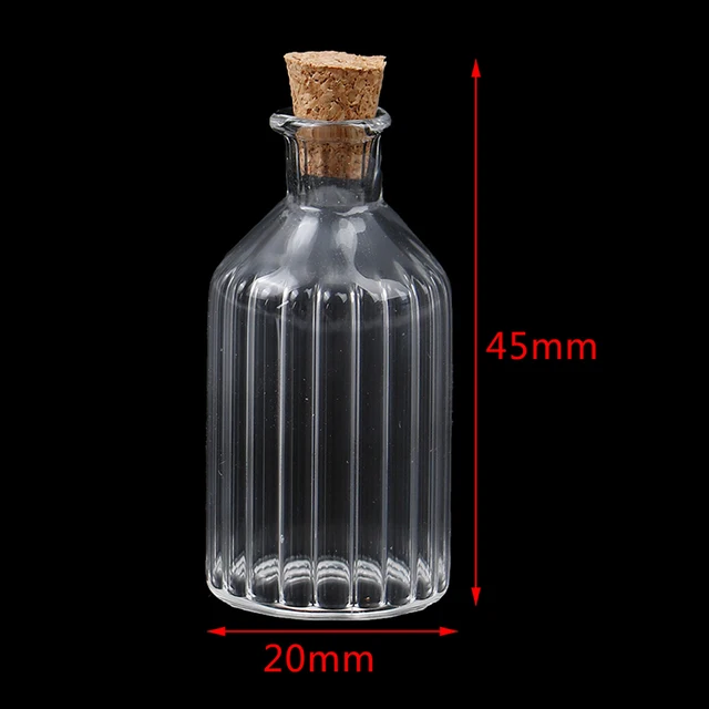 1:12 Dollhouse Miniature Mini Glass Bottle Cork Cover Tiny Jar Vials Model Doll House Decoration Accessories Kids Play Toy 5