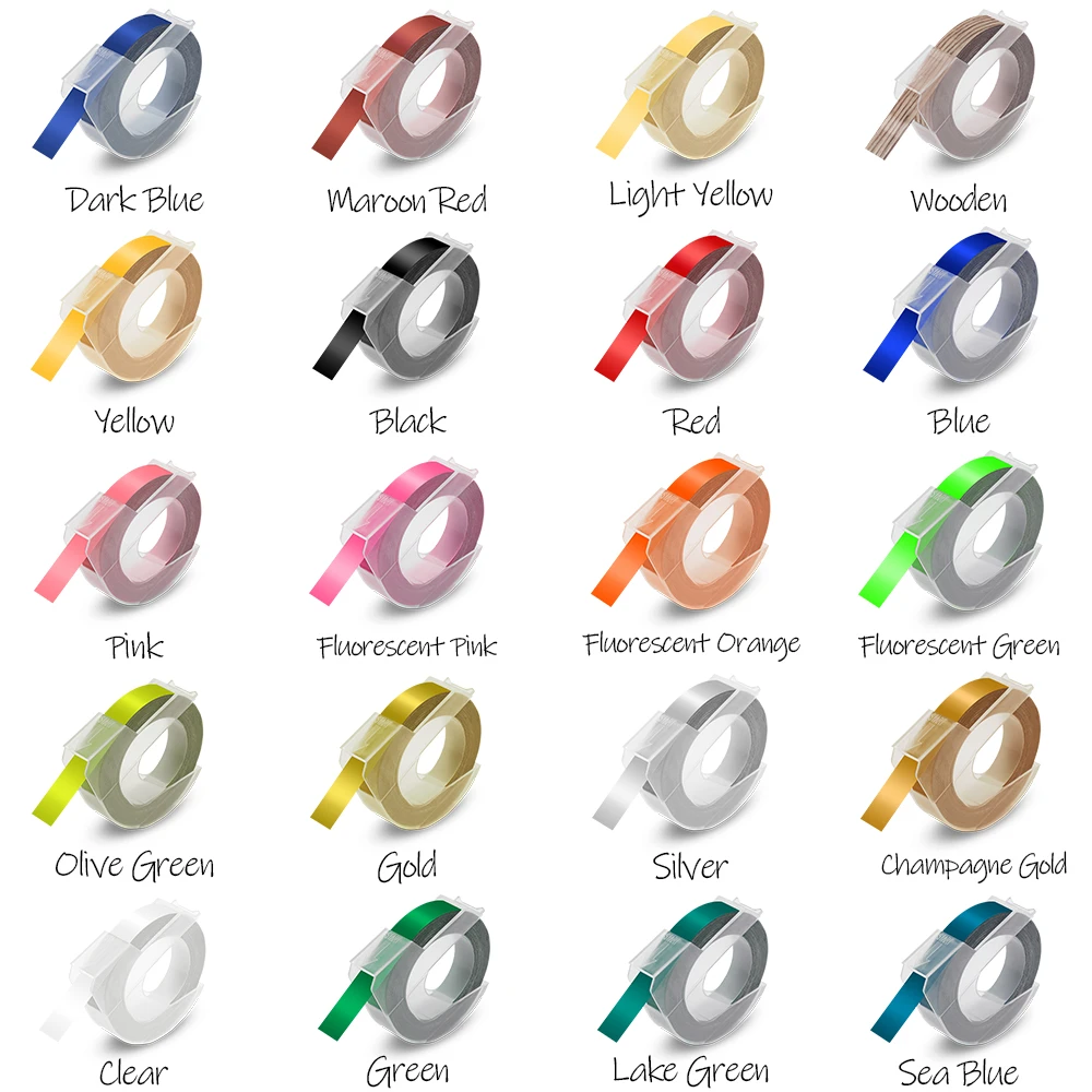 Uniplus Embossing DYMO Letratag 3D Tape Label Maker 9Mm Multi Warna untuk  DYMO 1610 1880 12965 Printer Label Pvc surat Label