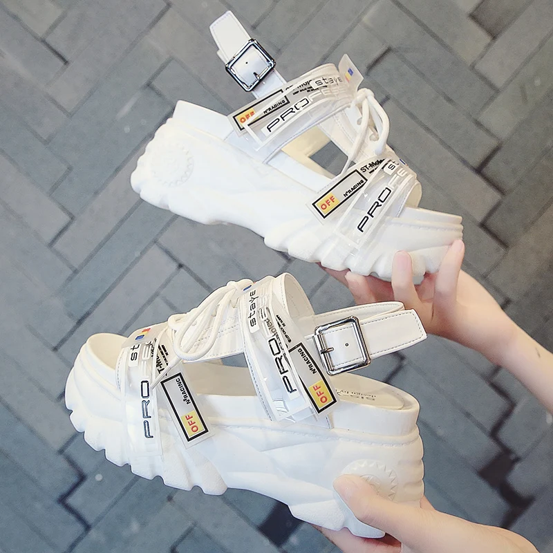 

New Summer Women Sneakers Gladiator Sandals Wedge Platform Shoes Woman Wedge Heels Thick Bottom Casual Beach Flip Flops F1-72