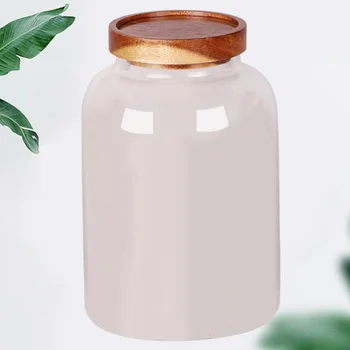 

1pc Glass Storage Tank Clear Transparent Sealed Wide Mouth Storage Jar Glass Canister for Home Kitchen