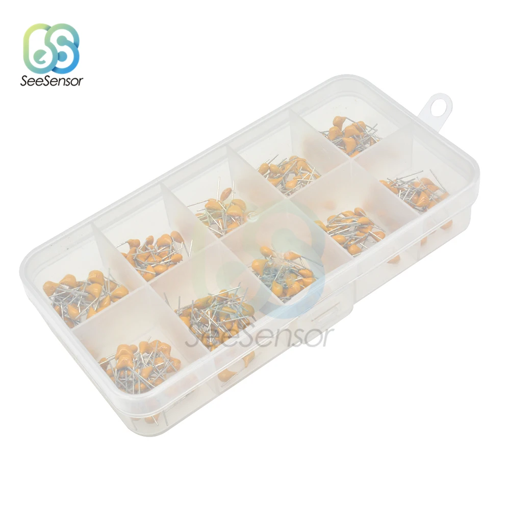 10Value* 30 шт. 10pf~ 100nF с алюминиевой крышкой, 50В 10pF 20pF 30pF 47pF 56pF 68pF 100pF 1nF 10nF 100nF монолитный Многослойные Керамика конденсатор с алюминиевой крышкой, ящик для инструментов
