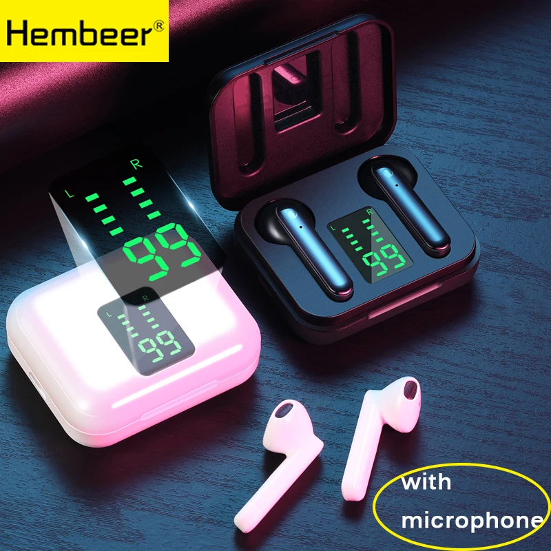 Hembeer TWS 5 0 беспроводные наушники Bluetooth с микрофоном спортивные водонепроницаемые