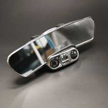 

Universal 285mm Car Rear Mirror Wide-angle Rearview Mirror Auto Wide Convex Curve Interior Clip On Rear View Mirror With compass