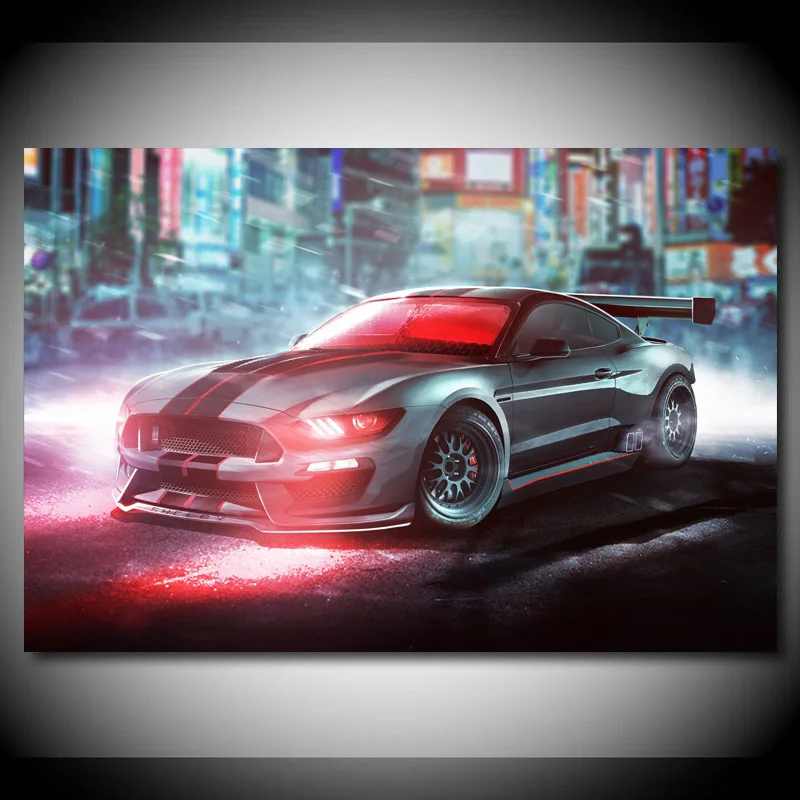 Современные картины на холсте Supercar Mustang Shelby GT500 X men фотообои для украшения