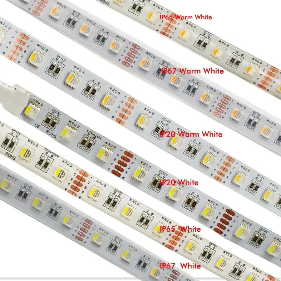 Светодиодная ленсветильник SMD 5050 RGB + белый/теплый белый 12 мм 4 цвета в 1 м 5 60