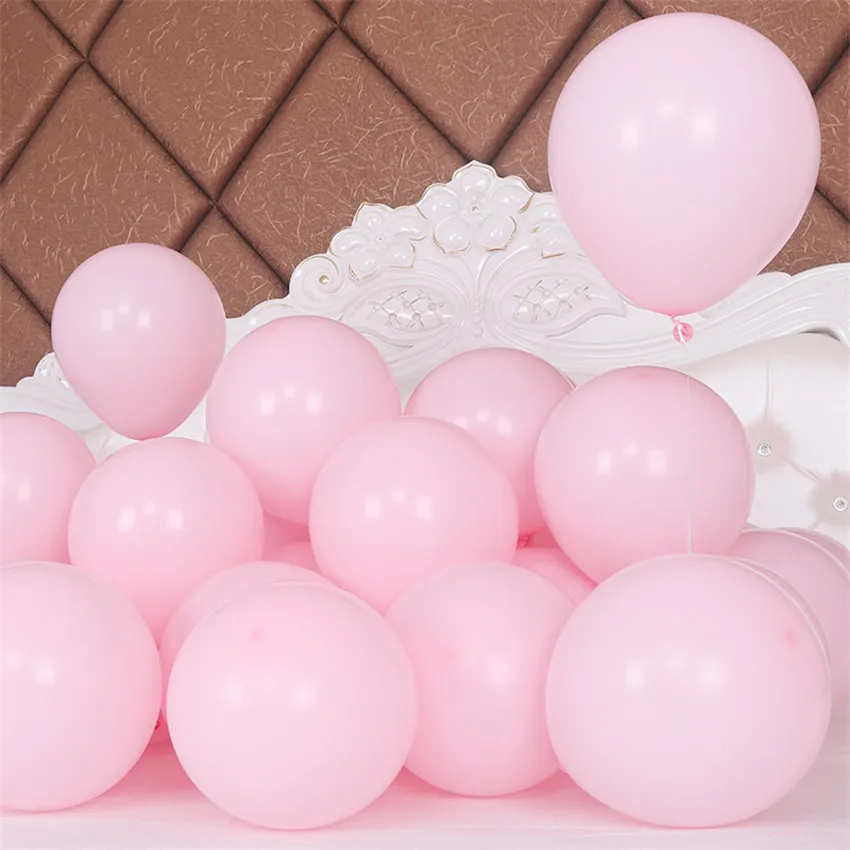 Macaron Pink 100pcs Thicken 10 inch Macaron Latex Helium Balloons Candy Color Balls Wedding Baby Bridal Shower Party Event Birthday Decor - Цвет: Macaron Pink