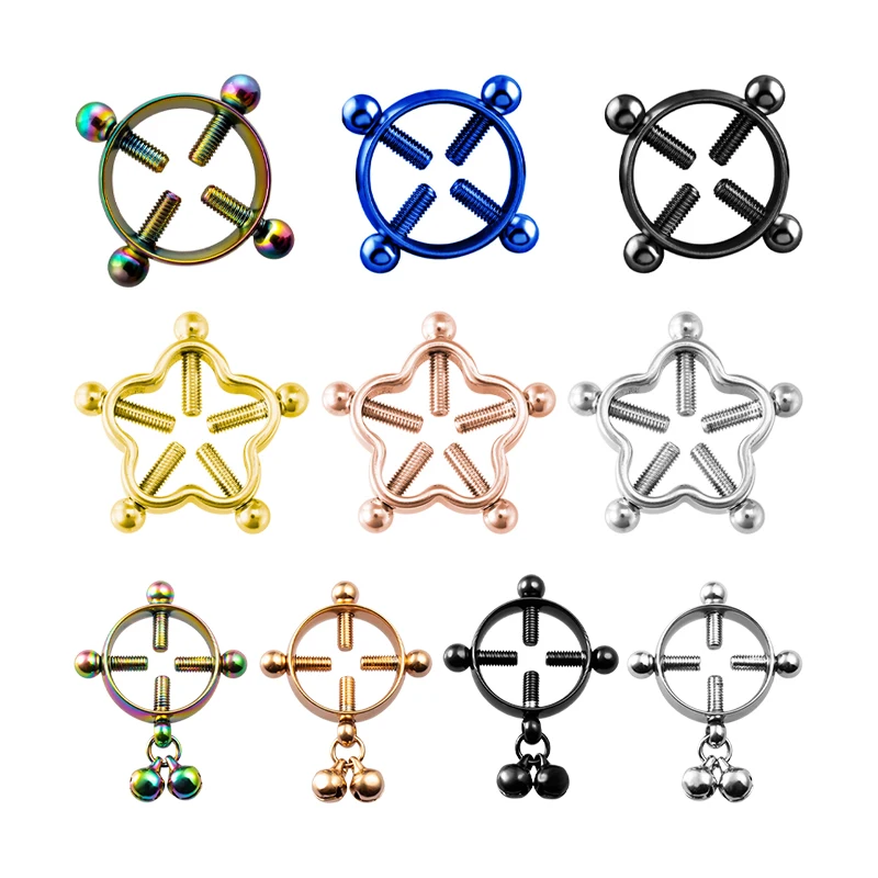 2 шт. винтовые зажимы для сосков сексуальный пирсинг Для женщин
