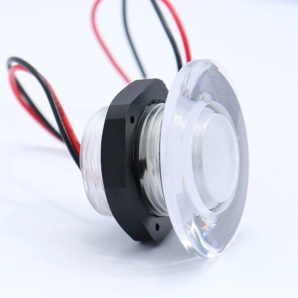DC 12V Waterproof Marine Boat Transom LED Stern Light Round Stainless Steel Cold White LED Tail Lamp Yacht Accessories