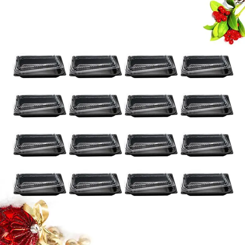 20PCS Disposable Take Out Boxes Rectangle Cake Salad Rice Food Container Packing Boxes Carry Out Boxes