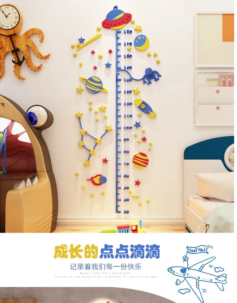 3d Rocket Space Ship Astronaut Creative Wall Sticker For Boy Room Decoration Outer Space Wall Decal Nursery Kids Bedroom Decor Wall Stickers Aliexpress