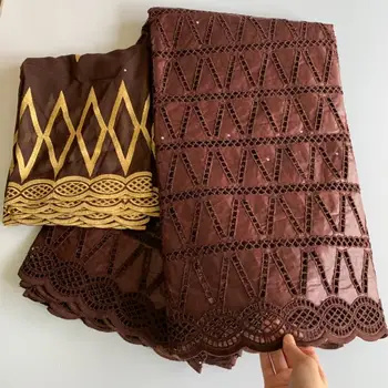 

African Bazin riche fabric with Stone Latest High Quality fashion Embroidery Bazin Lace fabric With Net Lace for Dress 7 yards