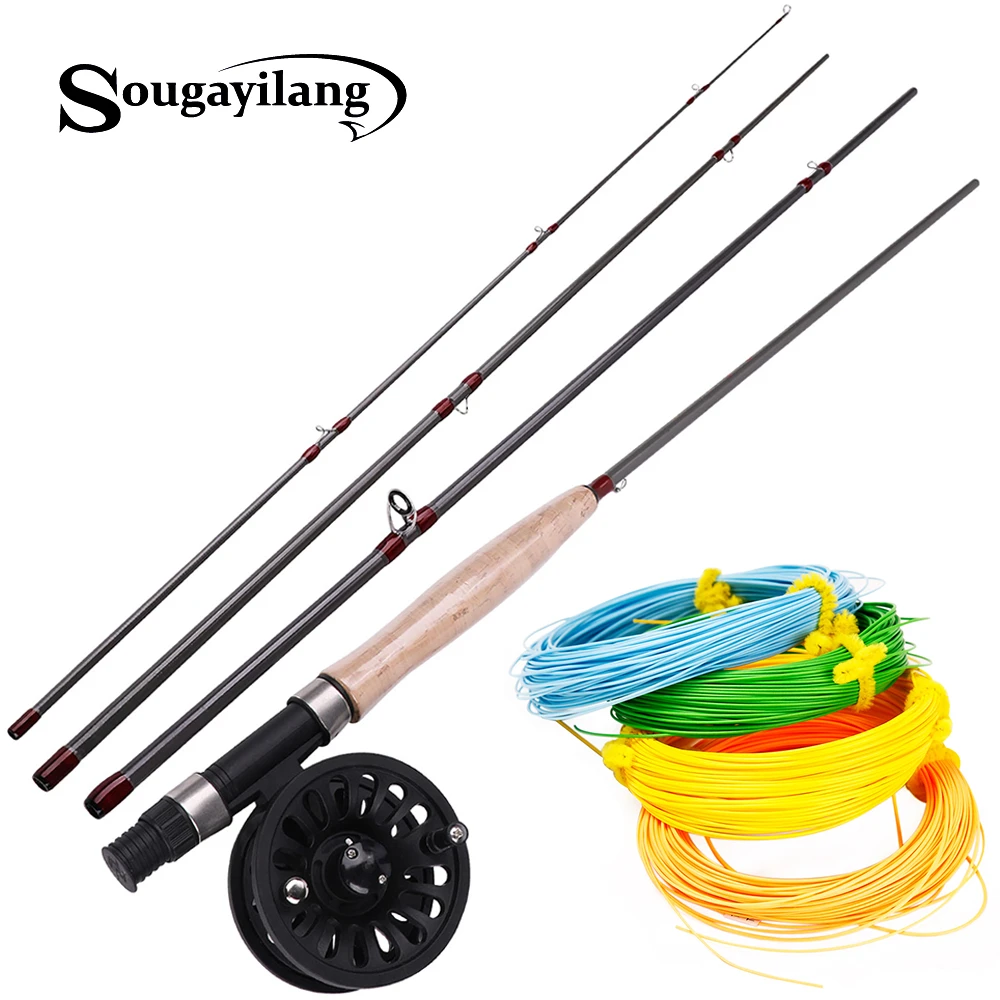 Sougayilang 2 7m 4 Section Fly Fishing Rod And Fly Reel 5f 100ft Fly Fishing Line Combo For Freshwater Travel Bass Pike Fishing Rod Combo Aliexpress