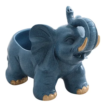 

Exquisite Cute Resin Elephant Key Pen Holder Storage Box Desk Organizer Accessories YU-Home