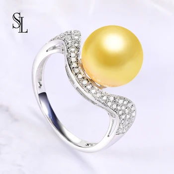 

SL 925 Sterling Silver Romantic Pearl Rings For Women Luxury Wedding Anniversary Accessories Engagement Rings