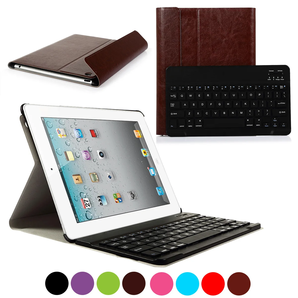 

For Apple ipad 2 3 4 Detachable Wireless Bluetooth Keyboard With Case Cover Promotion