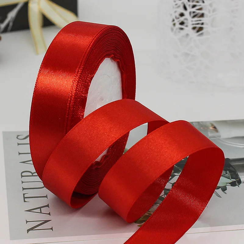 25 Yards/roll) 6/10/15/20/25/40/50mm Wine Red Satin Ribbon DIY Crafts  Handmade Fabric Christmas Halloween Gift Wrapping Ribbons - AliExpress