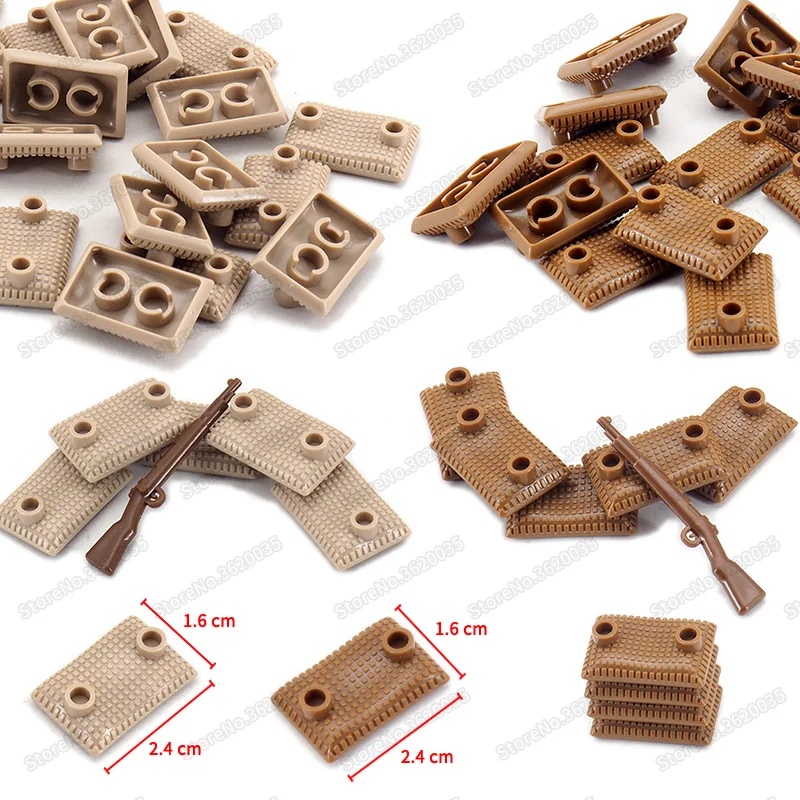

Legoinglys Military Building Block Sandbag World War 2 Army Figures Soldier Exercises Defense Equipment Moc Christmas Gifts Toys