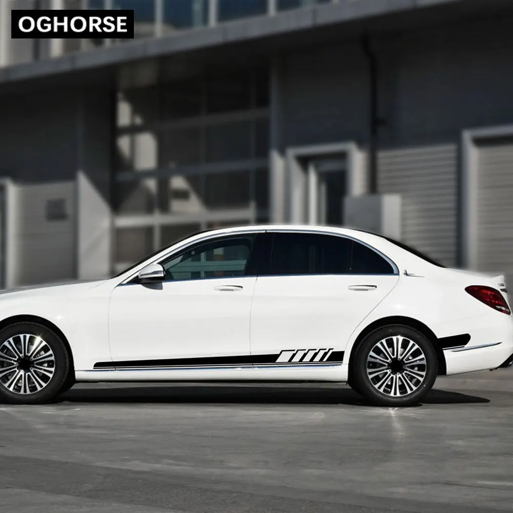 Матовая черная AMG Edition 507 наклейка с боковой полосой Виниловая для Mercedes Benz C Class W205