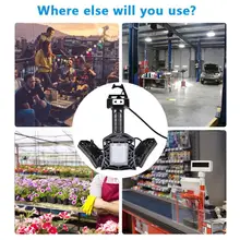 Тройной светящийся деформируемый гаражный светильник 6000 люменов светодиодный светильник с кабелем питания США и ЕС штекер светильник для складской мастерской США склад