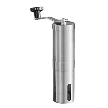 

Manual Ceramic Coffee Grinder Stainless Steel Adjustable Coffee Bean Mill with Rubber Loop Ring Easy Clean Kitchen Tools