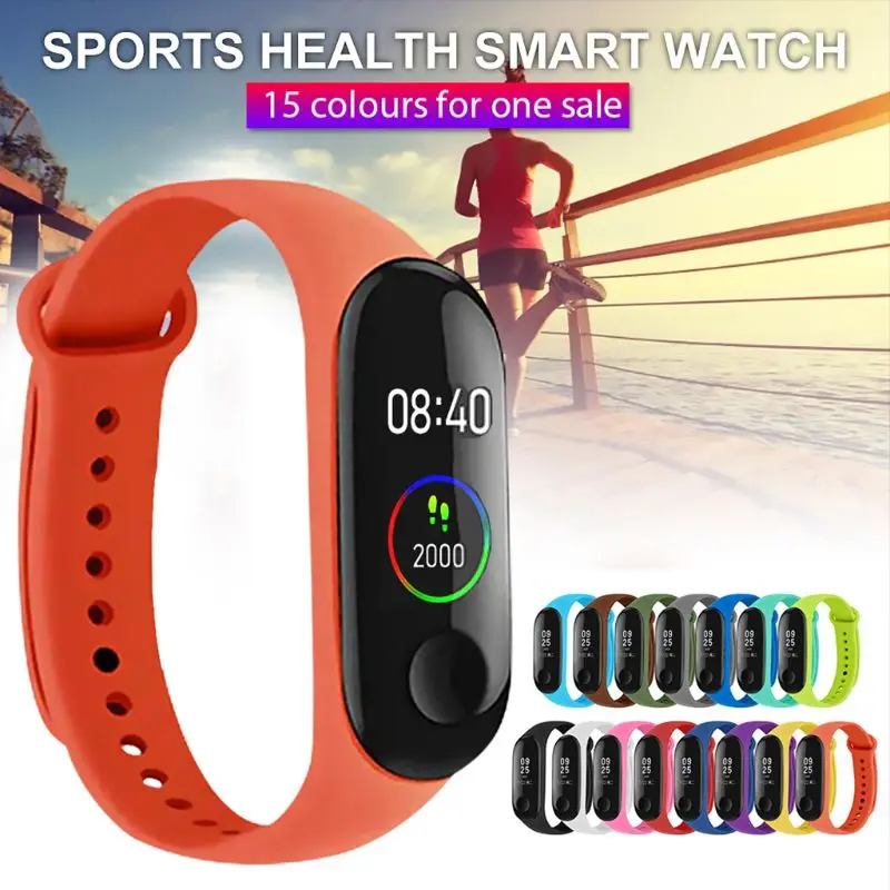 Сменный силиконовый браслет для Xiao mi Mi Band 4 3 15 шт.|Ремешки часов| |