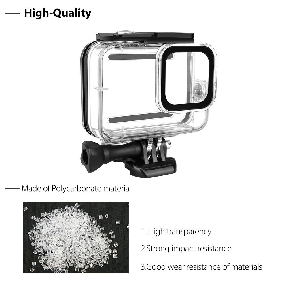 Черный водонепроницаемый корпус Vamson для Gopro Hero 8 закаленная пленка GoPro аксессуары