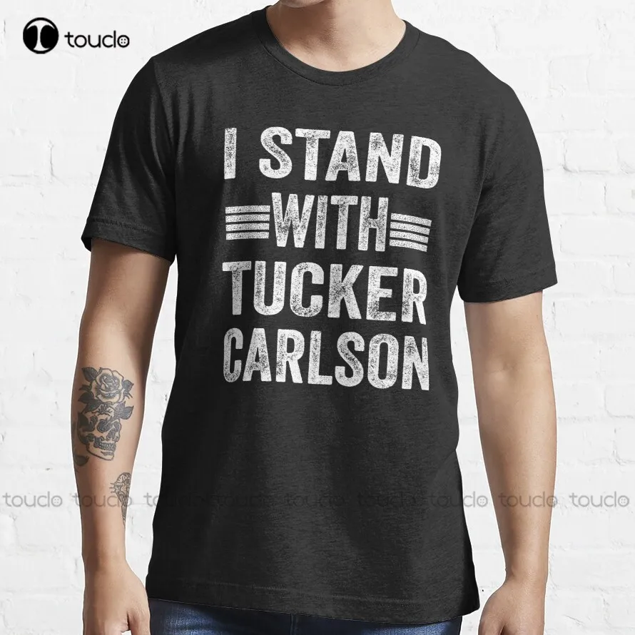 

I Stand With Tucker Carlson T-Shirt Sleeveless Shirts For Men Custom Aldult Teen Unisex Digital Printing Tee Shirt Fashion Funny