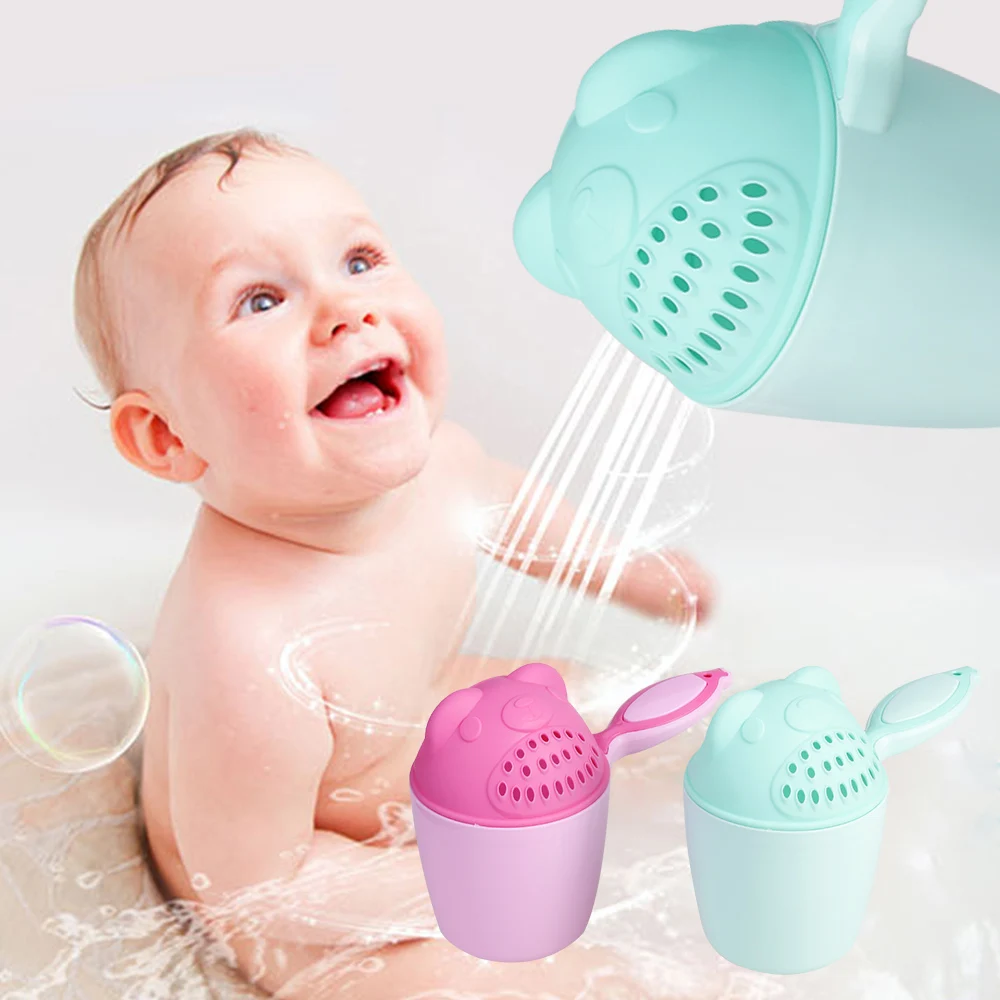 

Multifunction Baby Bath Shampoo Cup Plastic Cute Cartoon Shower Bear Shampoo Cup Wash Cup Child Washing Hair Spoon Kid Bath Tool