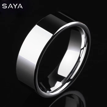 

High Polished White Tungsten Carbide Rings, Classic Design for Engagement 3.5/5mm Width Engraving, Customized ,Free Shipping