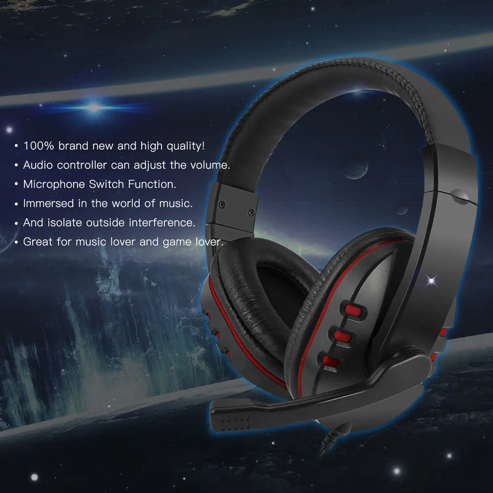 OCDAY Universal Computer Game PC Headband Headsets Headphones With 3.5mm Wired Headset With Microphone
