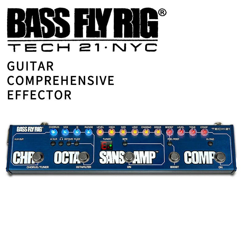 Tech 21 бас fly rig comp / boost SansAmp восемь ядер Chr гитара интегрированная педаль для