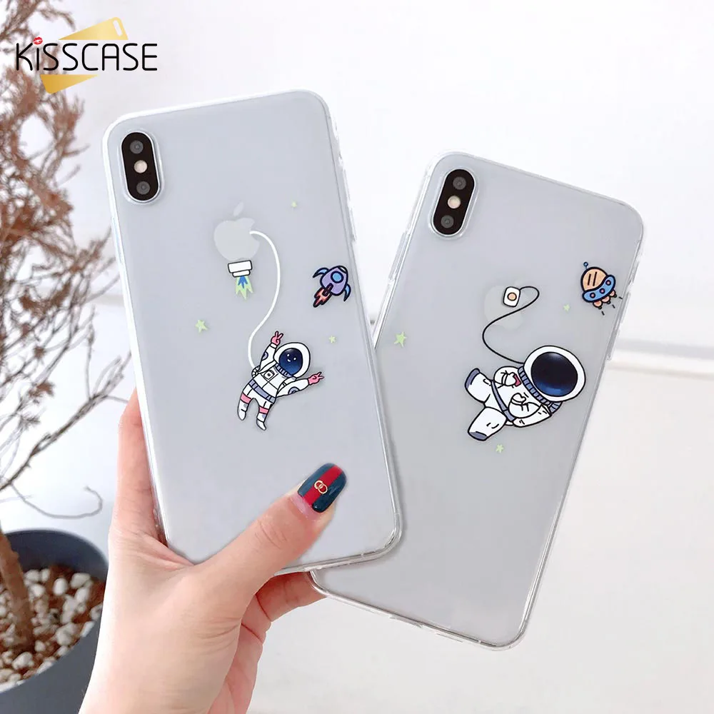 Чехол KISSCASE с милым мультяшным принтом для iPhone 11 Pro Max чехол 6 6S 7 8 Plus X XS XR Прозрачная