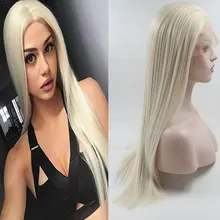 Bombshell, белый блонд, прямые синтетические волосы, 13*3, парики на кружеве, жаростойкие волокнистые волосы, натуральные волосы для белых женщин