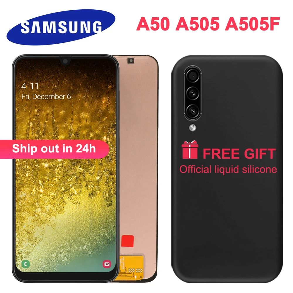 ЖК экран с ТПУ для Samsung Galaxy A50/DS A505F/DS A505 сменный дигитайзер в сборе|Экраны