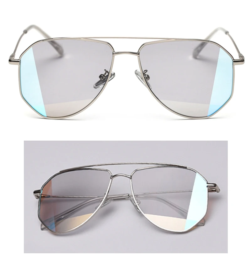 gray not polarized Peekaboo Ретро негабаритных солнцезащитных очков поляризационные uv400 Металл высокое качество нерегулярные женские солнцезащитные очки для мужчин подарки на год - Цвет линз: gray not polarized