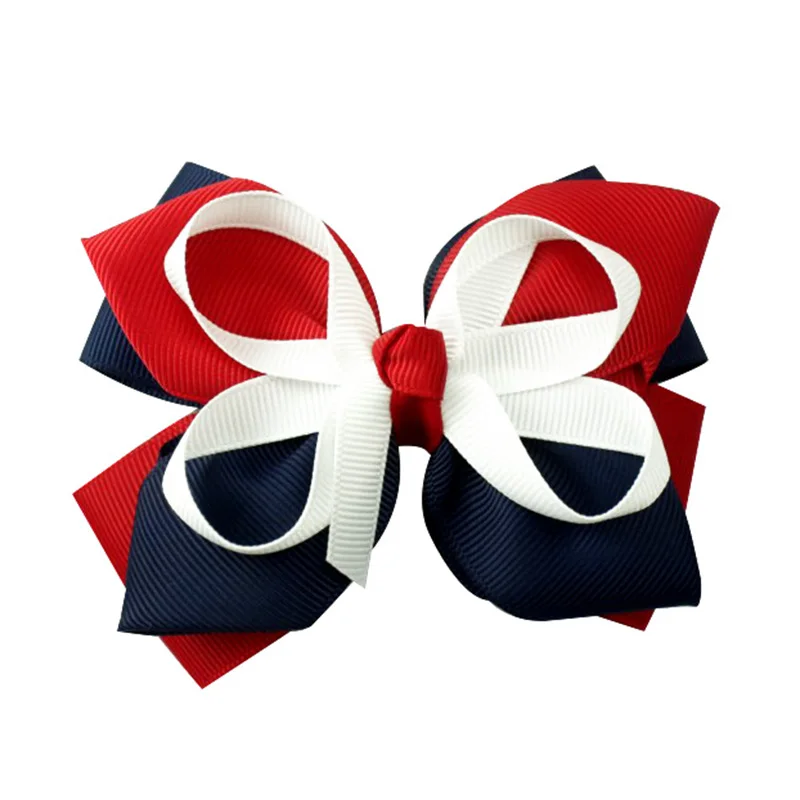 Adogirl красивые кленовые листья HairBow ручной работы маленькие звезды печатные заколки национальный флаг цвет Бутик Аксессуары для волос